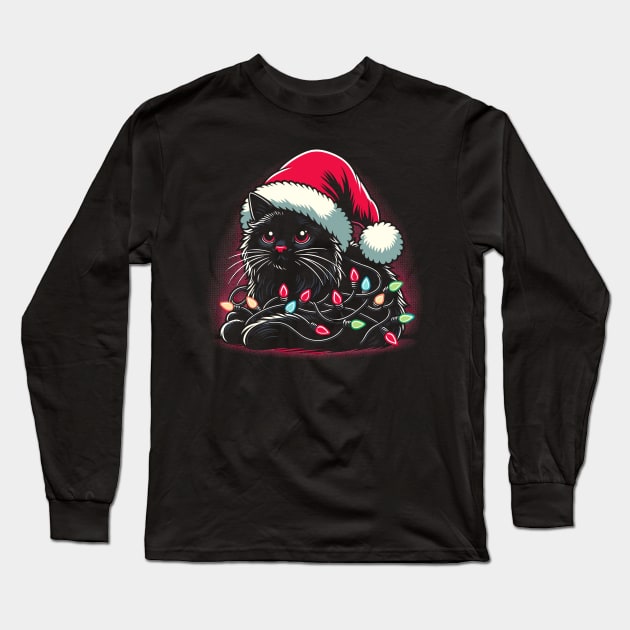 Cute Ugly Christmas Cat Women Men Kids Funny Cat Christmas Long Sleeve T-Shirt by KsuAnn